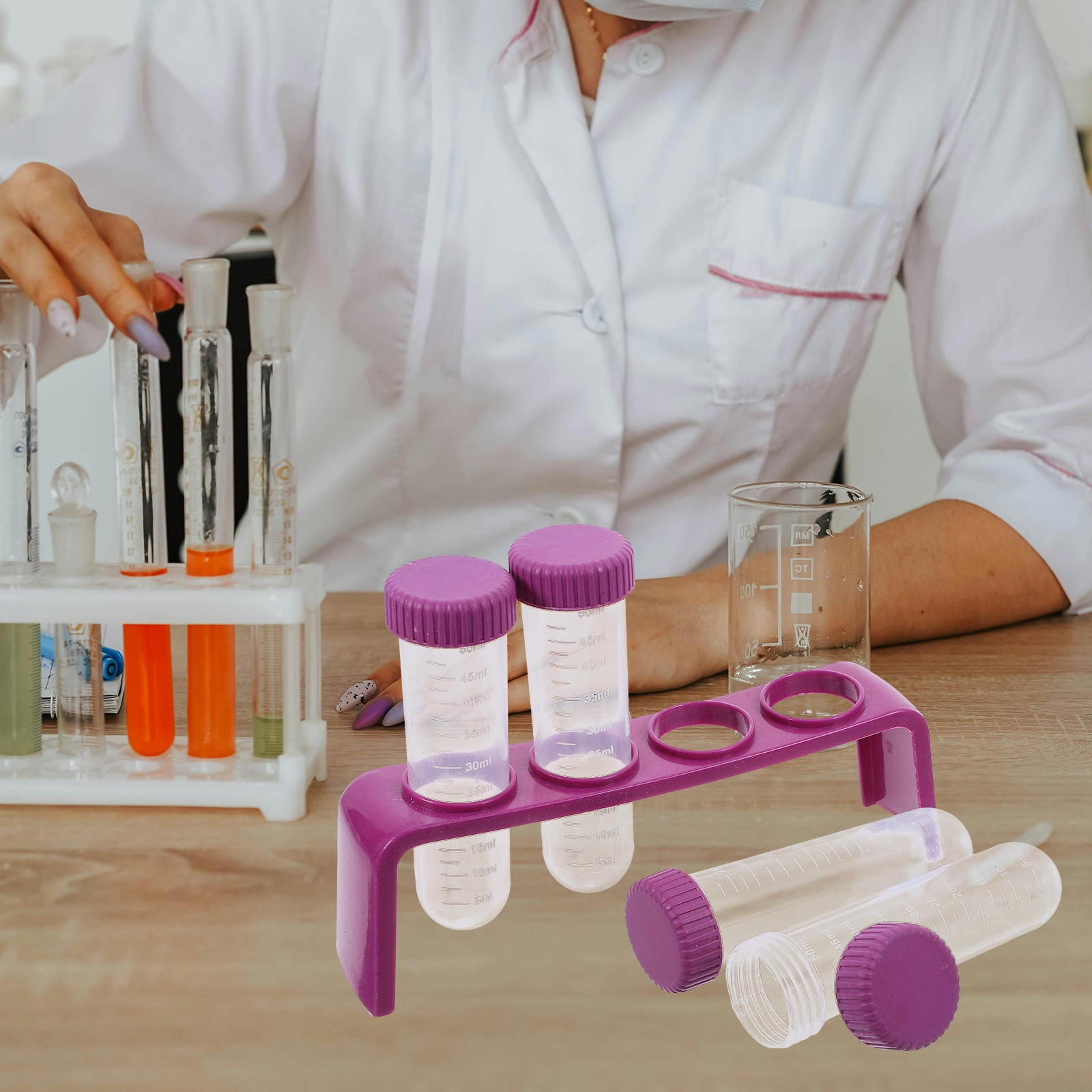 Lab Tube Chairholder HOOWIFFY Plastic Tube Holder Set with 4 Multi-Hole Design for ...