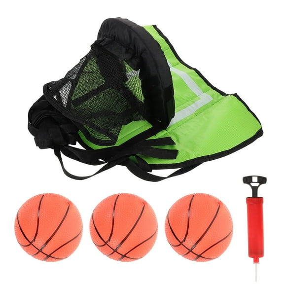 HOOWIFFY Outdoor Basketball Hoop for Trampolines with Air Pump and 3 Basketballs, Backyard Garden Sports Set