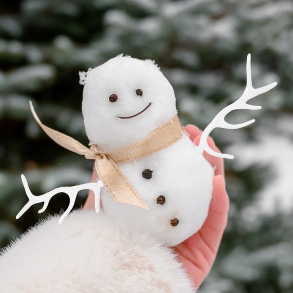 HOOWIFFY White Snowman Hand Branches Christmas Decorations, 10 Pairs Holiday Craft Supplies for Festive Decor