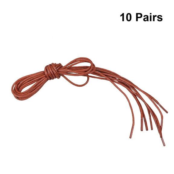 HOOWIFFY 10Pairs Premium Waxed Cotton Red Shoe Laces Thin Round for Special Occasions