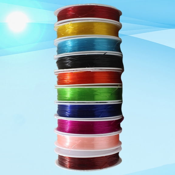 HOOWIFFY 10 Rolls Stretchy Elastic String Assorted Color 7m Long 0.8mm Diameter For Diy Making And Jewelry Crafting