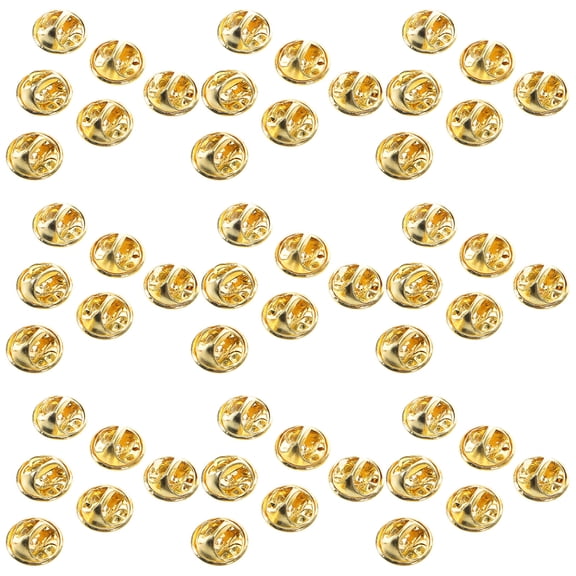 HOOWIFFY 100Pcs Brass Locking Pin Backs Butterfly Clasp for Brooches Tie Pins Craft Accessories