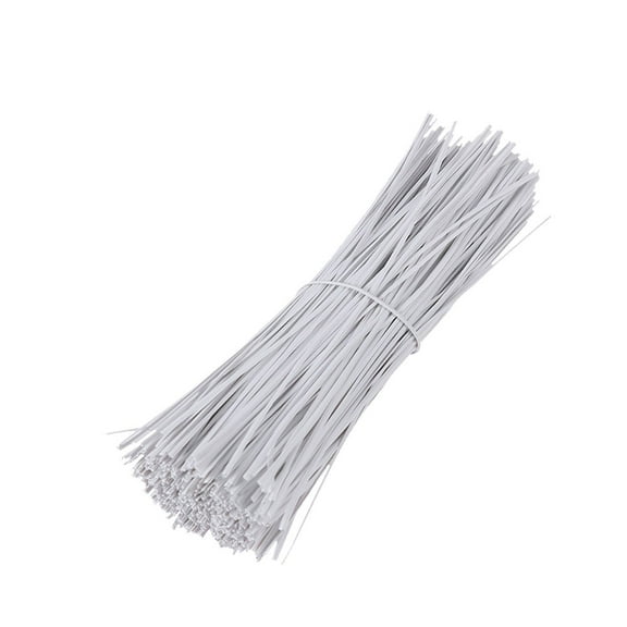 HOOWIFFY Cable Organizers Wire Ties Plastic Coated Iron Wire Cord Securing Straps for Office and Home Use 1000 Pcs