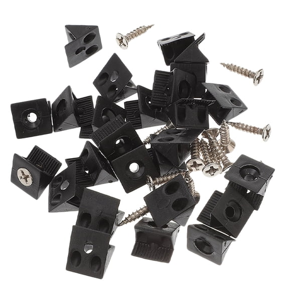 HOOWIFFY 100Pcs Drawer Repair Kit Black Plastic Sagging Wedges with Rust Resistant Screws for Cabinet Reinforcement