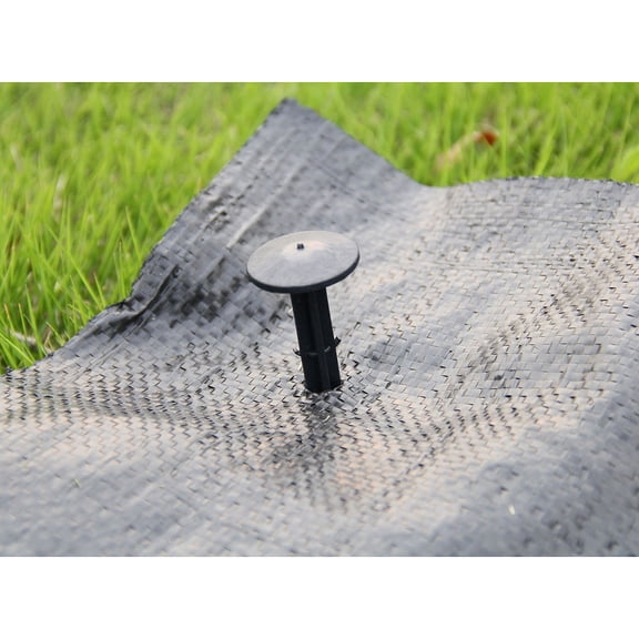 HOOWIFFY 100Pcs Black Plastic Tent Stakes Lightweight Canopy Pegs for Fastening Beach Blanket Secure Hold