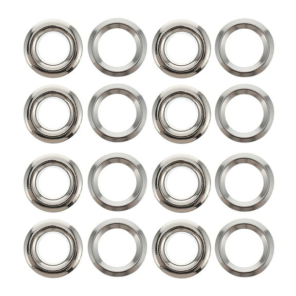 HOOWIFFY 100Pcs Curtain Grommets Rings Plated Silver Brass Easy to Install Smooth Sliding on Curtain Rod
