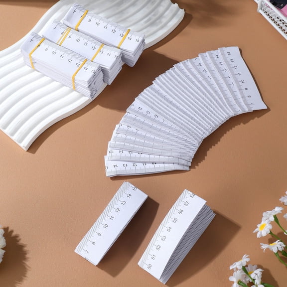 HOOWIFFY 100Pcs Double-Sided Disposable Paper Tape Measure White for Easy Reading and Measuring