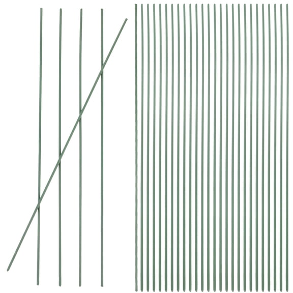 HOOWIFFY Flower Stem Kit, 100pcs Green Plastic-Coated Stems for Floral Arrangements and Craft Projects