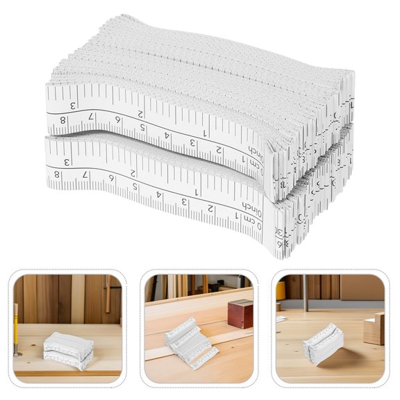 HOOWIFFY 100Pcs Paper Body Measurement Tape White Disposable Dual Sided Ruler for Precise Measuring