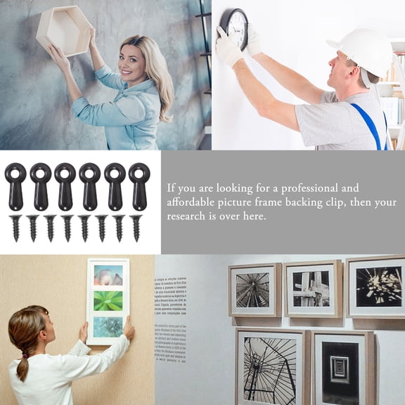 HOOWIFFY 100Pcs Photo Frame Turn Button with Screws Black Durable Iron for Small Picture Framing