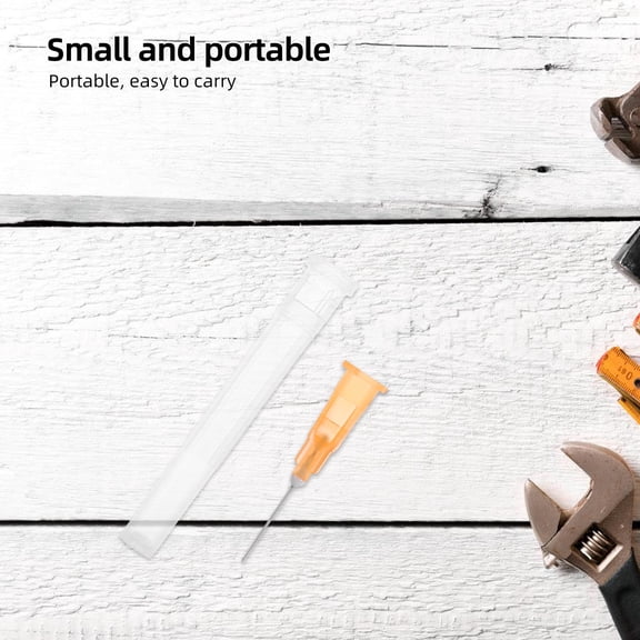 HOOWIFFY 100pcs Blunt Tip Needle Orange Stainless Steel For Liquid Dispensing In Industrial Applications