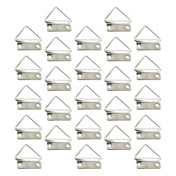 HOOWIFFY Triangle Hanging Hook Easy Mount Metal Silver for Mirrors 100Pcs