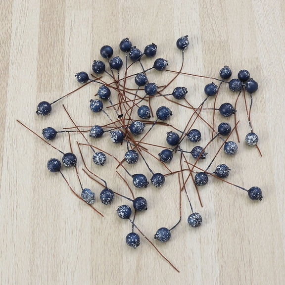HOOWIFFY 100 Pcs Artificial Dark Blueberry Stems Foam Branches for Christmas Wreaths and Holiday Home Decoration