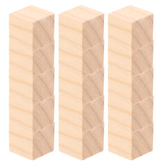 HOOWIFFY 100Pcs Natural Wood Craft Blocks Smooth Unfinished re Cubes for Stacking