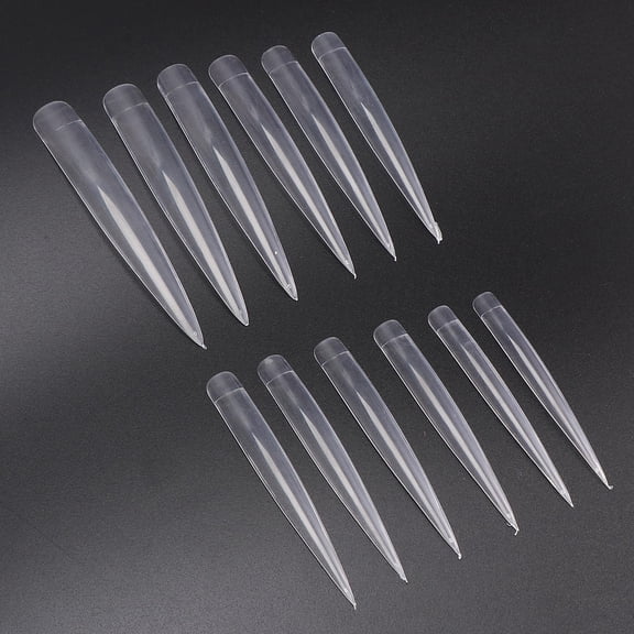 HOOWIFFY 10Packs Sturdy Clear Fake Nail Tips Easy to File Paint Use with Acrylic Gel