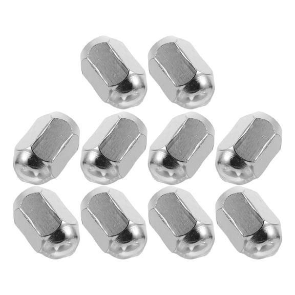 HOOWIFFY 10Pcs Alloy Wheel Lug Nuts Plated Silver for Car Tire Secure Mounting and Easy Installation