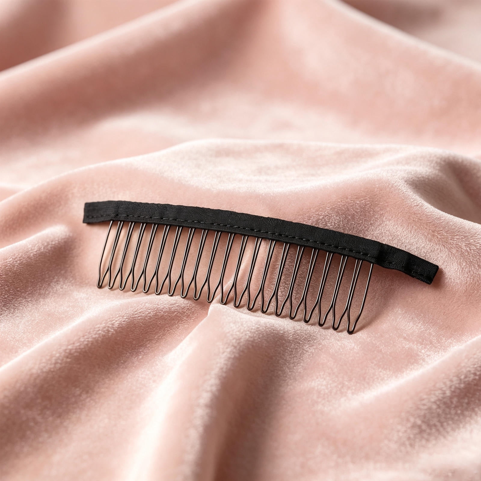 HOOWIFFY 10Pcs Black Wig Comb with Metal Teeth and Cloth Backing for ...