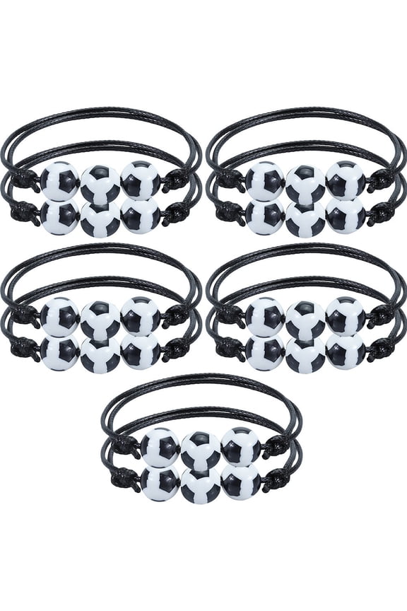 Soccer Bracelets Multi Nylon Sports Themed Chic Wrist Accessory 10Pcs