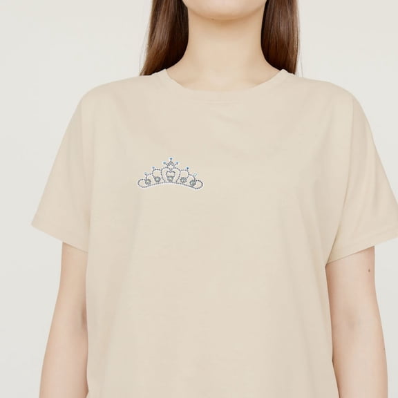 HOOWIFFY 10Pcs Embroidered Patches Crown Shape for Clothing Accessories Decorative Embellishments Non Woven Fabric