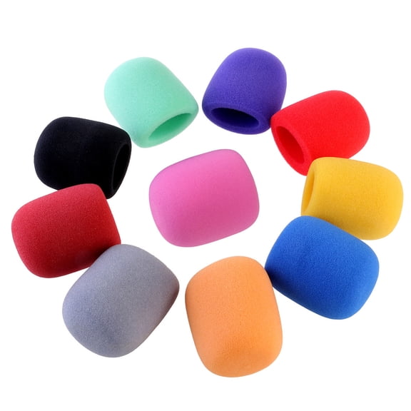 HOOWIFFY Handheld Microphone Windscreen Foam Covers Assorted Colors High-Density Noise Reduction Accessories