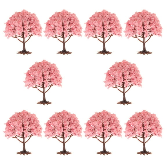 HOOWIFFY 10pcs Mini Plastic Trees for Crafts, Model Train Scenery, Landscape Building, Lifelike Design Accessories