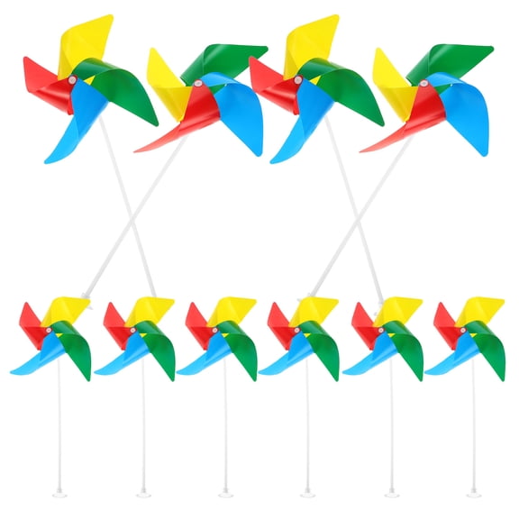 HOOWIFFY Vibrant Multi-Color Pinwheels, Perfect for Festive Occasions, Easy to Install, 10Pcs