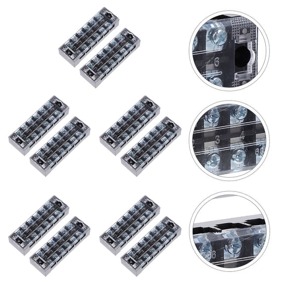 HOOWIFFY 10Pcs Pre-Insulated Barrier Strip Terminal Block Electrical Conductivity Plastic for Electrical Installations