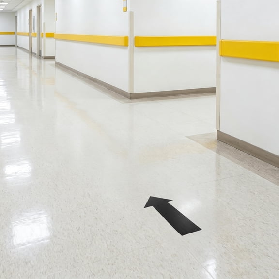 HOOWIFFY 10Pcs Removable Floor Sticker Black Paper Strong Adhesive for Supermarket Floor Marking