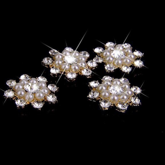 HOOWIFFY Snowflake Hair Accessories Multi Crystal Buttons Wedding Crafts
