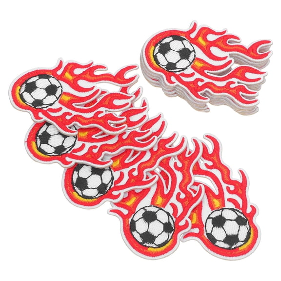 HOOWIFFY 10Pcs Soccer Iron on Embroidery Patches for Clothes Bags Hats Creative Sports Ball Applique