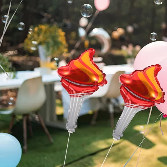 HOOWIFFY 10Pcs Torch Party Balloons Aluminum Foil Decorative Balloons for Birthday and Festival