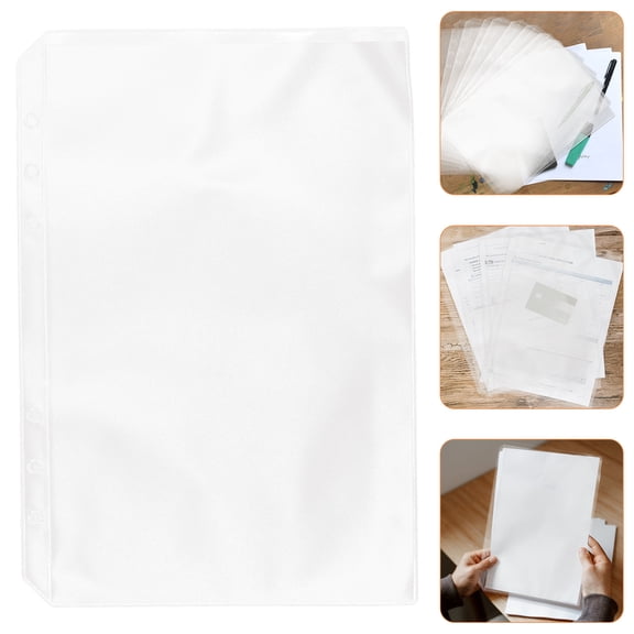HOOWIFFY PVC Document Organizer Transparent A5 6-Hole Pouch 10Pcs