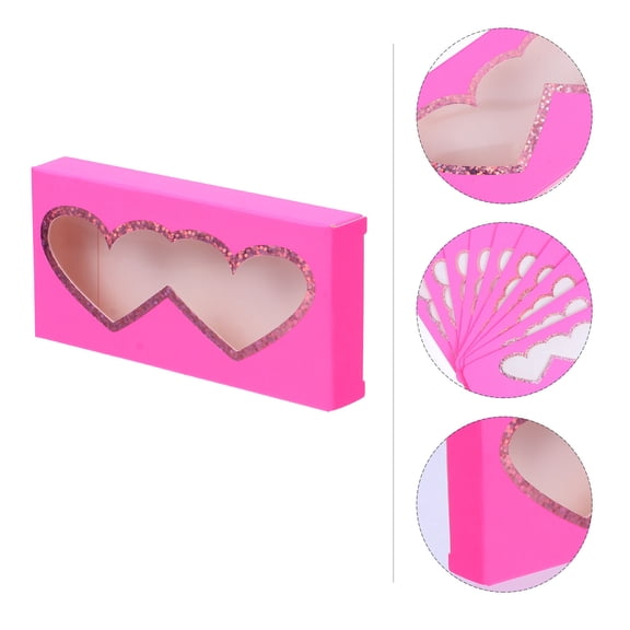 HOOWIFFY 10 Pcs Empty Eyelash Storage Cases Paper Lash Boxes Rosy Compact Organizer for Women
