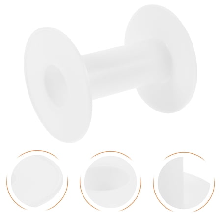 HOOWIFFY 10-Pack White Plastic Thread Bobbins for Sewing, Craft Storage, and Project Organization with Easy-to-Use Design
