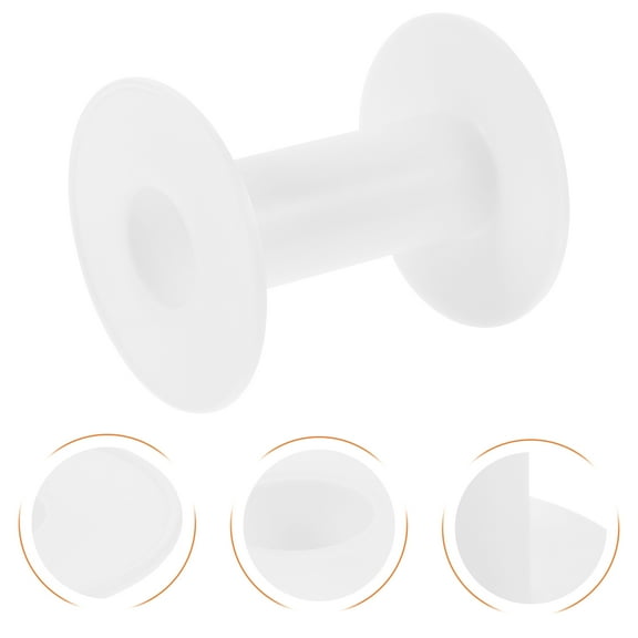 HOOWIFFY 10-Pack White Plastic Thread Bobbins for Sewing, Craft Organization, and Projects with Simple, Design