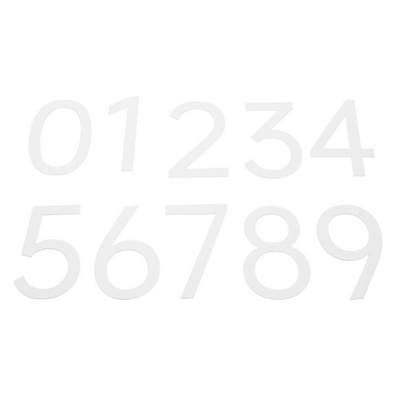HOOWIFFY 10Pcs White Acrylic Number Tags Adhesive Wear Resistant House Number Plaques