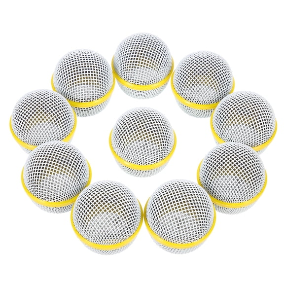 HOOWIFFY 10Pcs Durable Metal Microphone Ball Head Grille Replacement for Clear Audio Performance