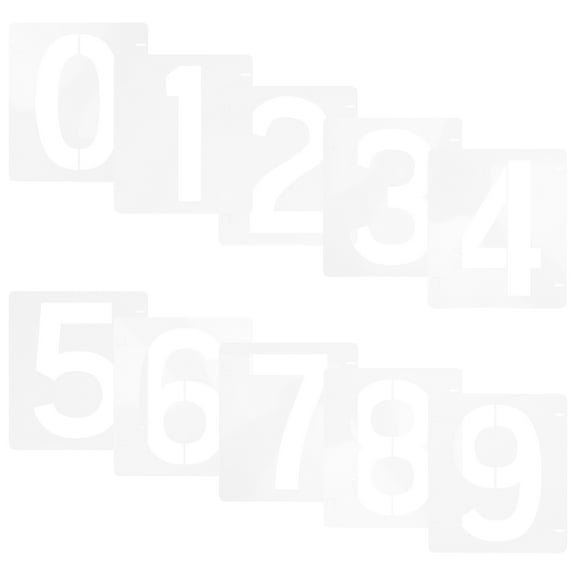 HOOWIFFY 10Pcs White Reusable Number Stencils for Creating Custom Door Signs and Decorative Crafts
