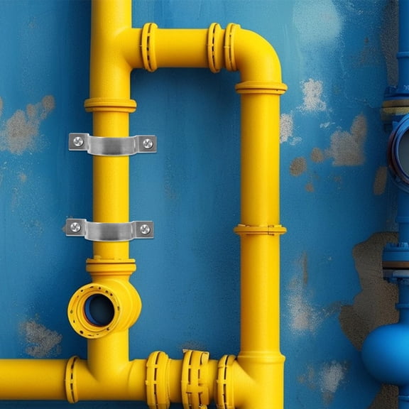 HOOWIFFY 10Pcs Silver Galvanized U Shaped Pipe Clamps with Thickened Design for Reliable Support