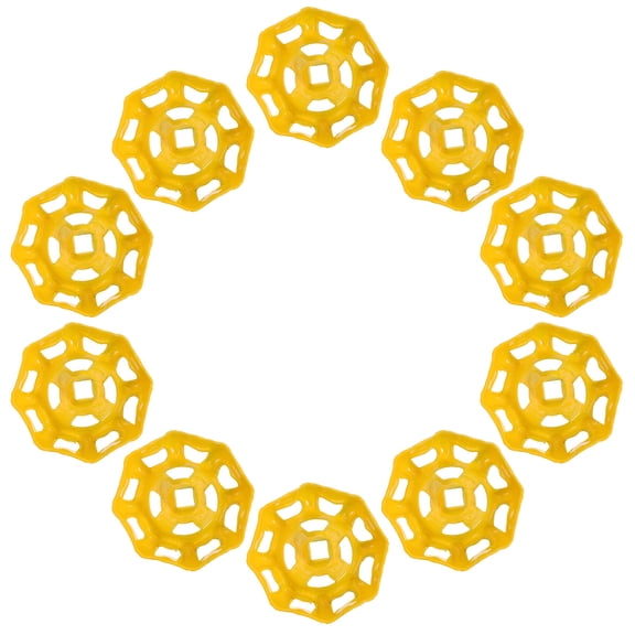 HOOWIFFY 10Pcs Yellow Cast Iron Replacement Handles for Outdoor Faucet Spigot with Comfortable Grip