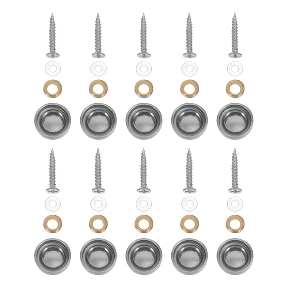 HOOWIFFY 10Set Mirror Decorative Mount Cover Caps with Stainless Steel Screws for Home Glass Furniture