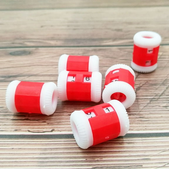 HOOWIFFY Knitting Counter Clicker Knit Counter Plastic Red 10Pcs