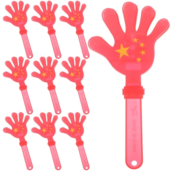 HOOWIFFY 10Pcs Red Hand Clappers Noise Makers for Festival Parties and School Events