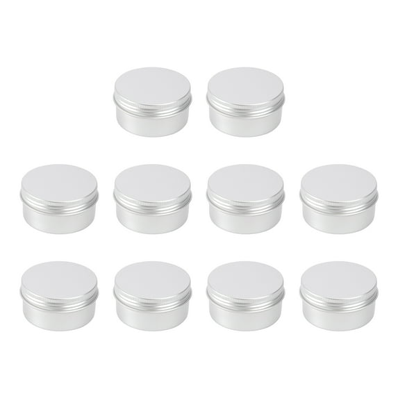 HOOWIFFY 10pcs Portable Toiletries Container Empty Cream Jar Aluminium for Travel