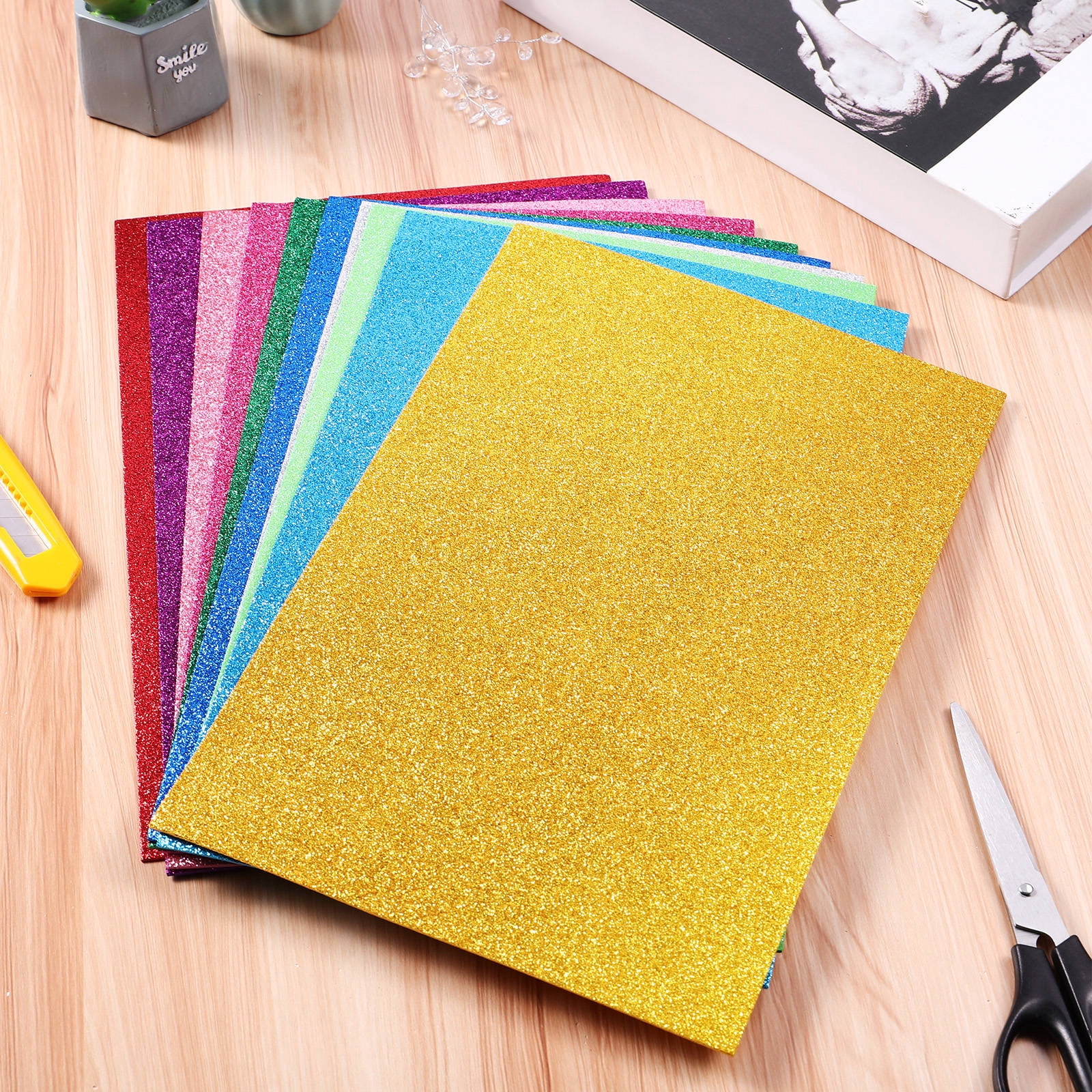 Craft Paper Sheets Types HOOWIFFY 10pcs Assorted Color Shiny Craft Paper Sheets for Arts and ...