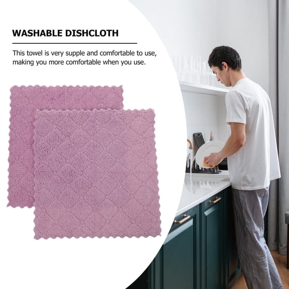 HOOWIFFY 10pcs Kitchen Violet Fiber for Kitchen Use