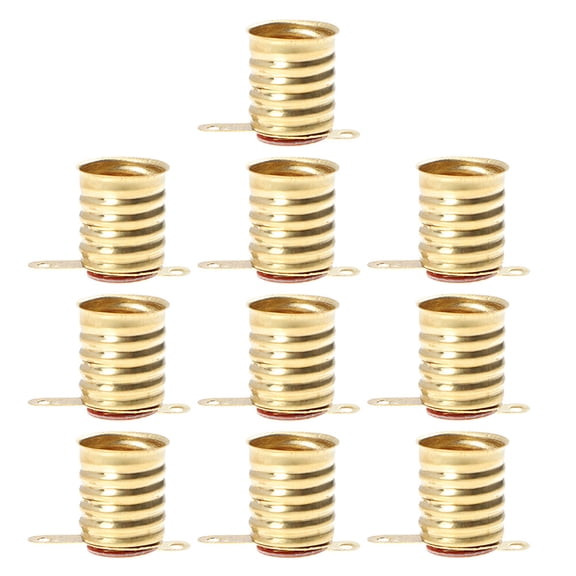 HOOWIFFY Golden Retro Lamp Socket Sturdy Full Copper for Vintage Lamps 10Pcs
