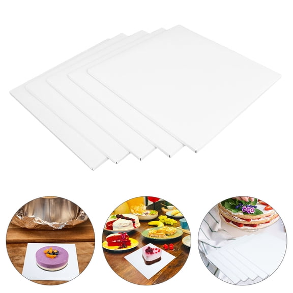 HOOWIFFY 10-Pack White Coated Cardboard Cake Boards for Mousse Cakes, Dessert Plates, Stable Transport for Parties and Events