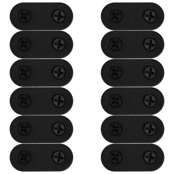 HOOWIFFY 12 Sets Black Flat Plate Straight Brackets For Interior Design And Office Use