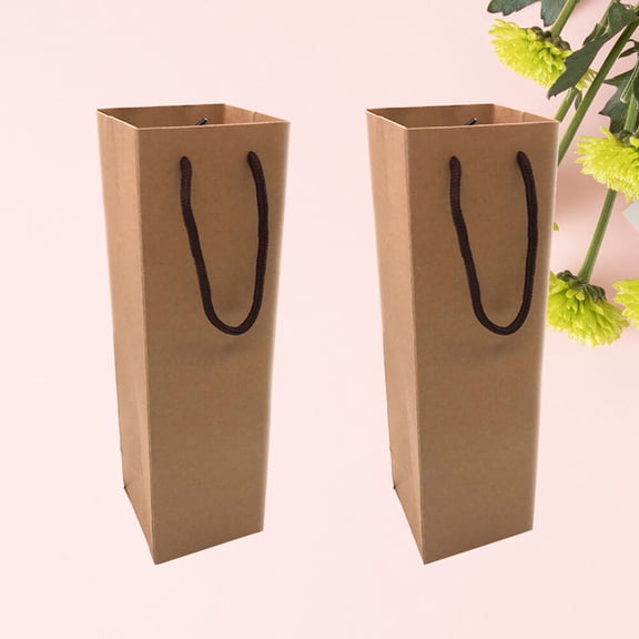 HOOWIFFY Wine Carrier Bags Khaki Waterproof and Sturdy for Special Events 12Pcs